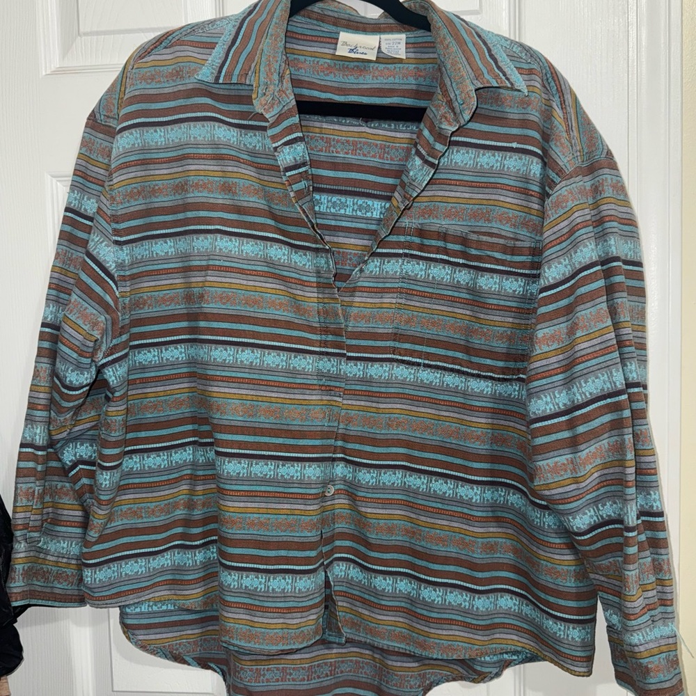 Backroad Blues Vintage Striped Button-Up Shirt - Picture 3 of 5